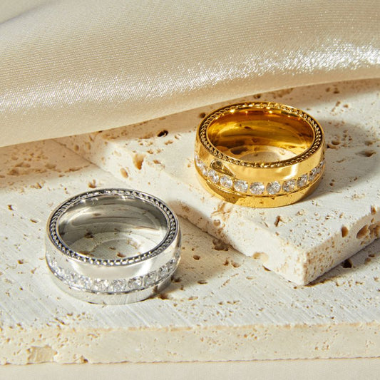 Celeste Cigar Band Ring