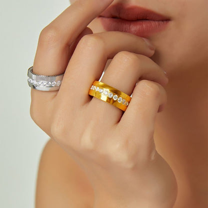 Celeste Cigar Band Ring