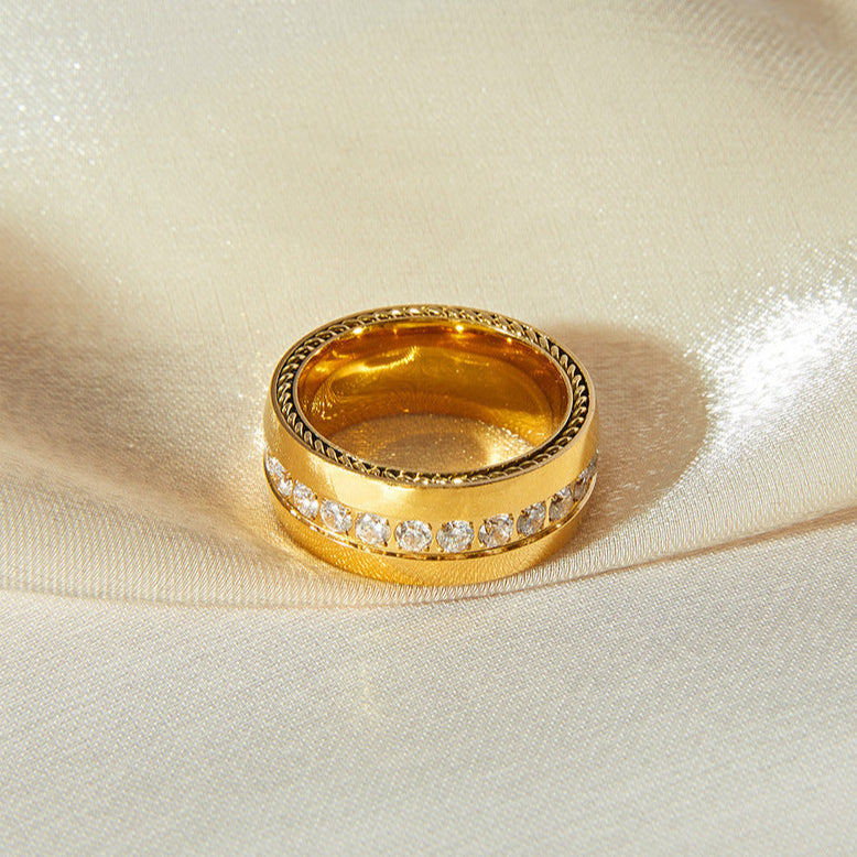 Celeste Cigar Band Ring