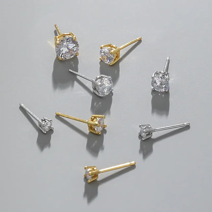 3mm Cubic Zirconia Stainless Steel Studs