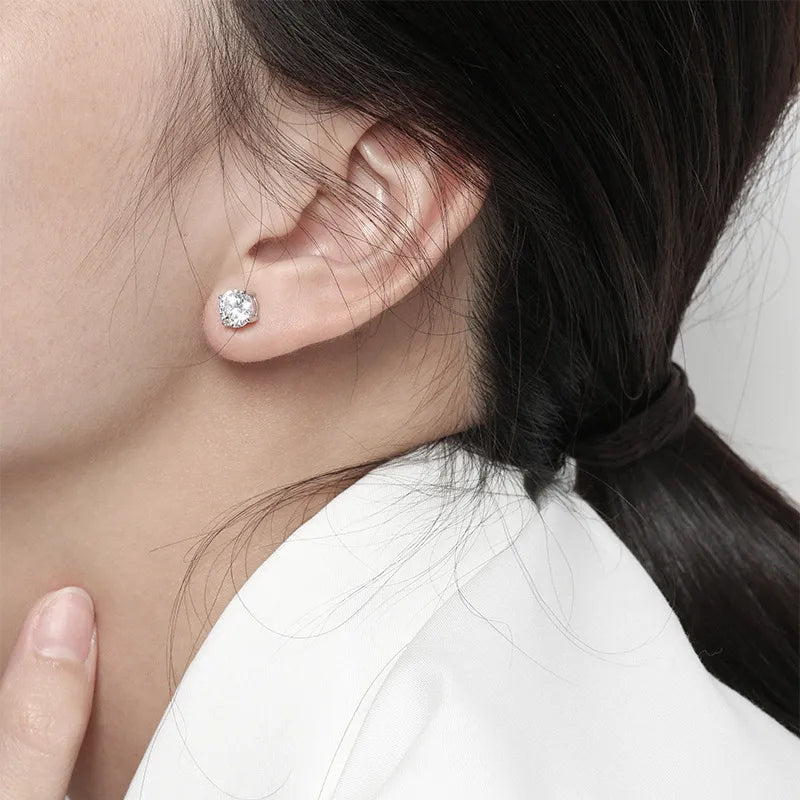 6mm Cubic Zirconia Stainless Steel Studs
