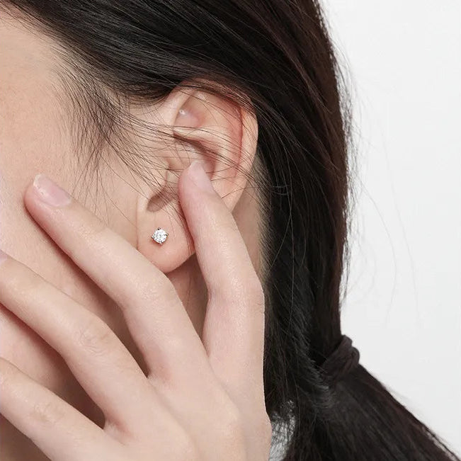 4mm Cubic Zirconia Stainless Steel Studs