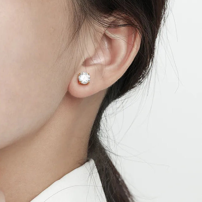 7mm Cubic Zirconia Stainless Steel Studs