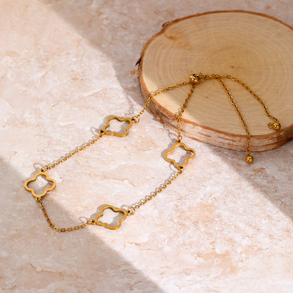 Clover Extra Length Adjustable Anklet