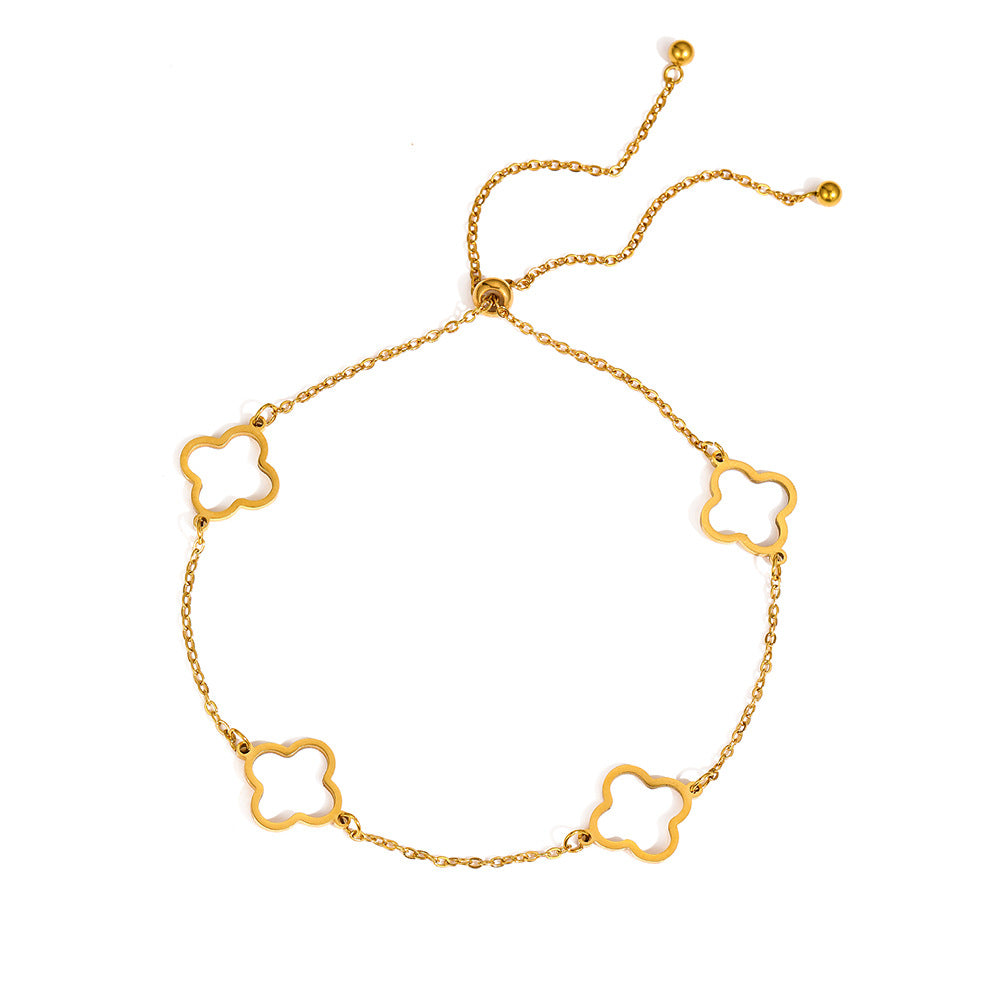 Clover Extra Length Adjustable Anklet