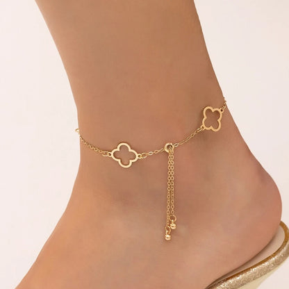Clover Extra Length Adjustable Anklet
