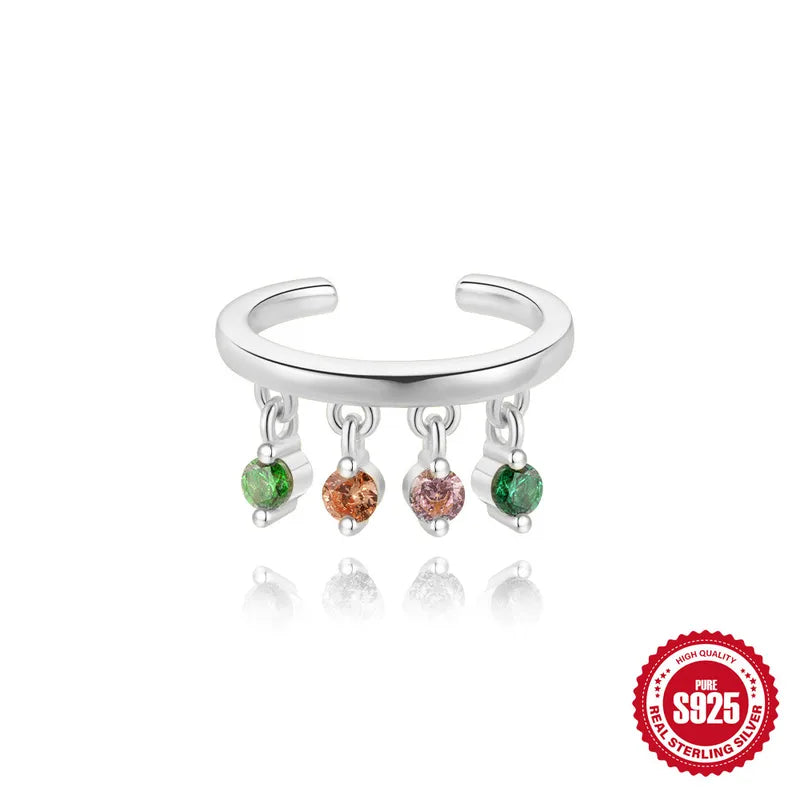 Colour Ear Cuff in Sterling Silver