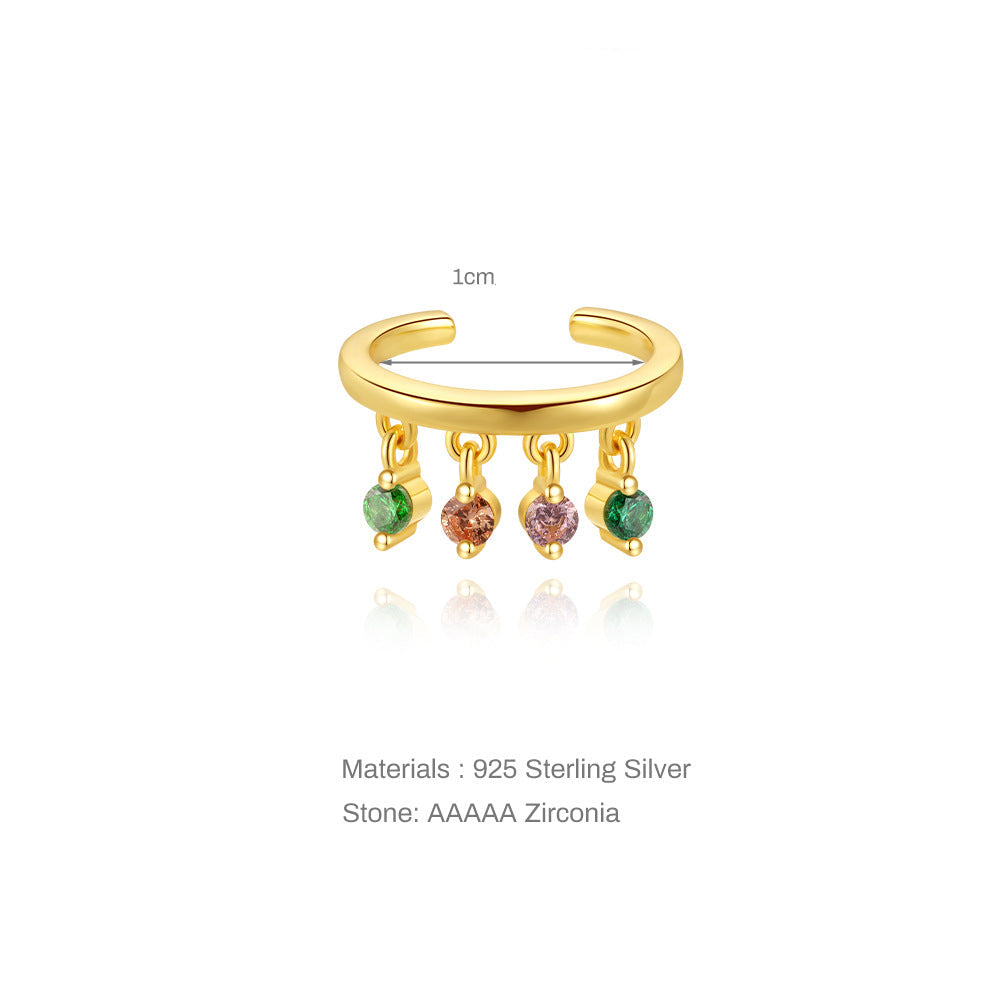 Colour Ear Cuff in Sterling Silver