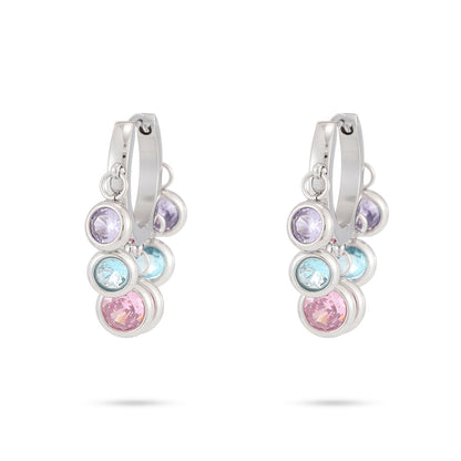 Colourful Gem Hoop Earrings