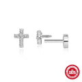 Cross | Sterling Silver Flat Back Stud 16G Gauge