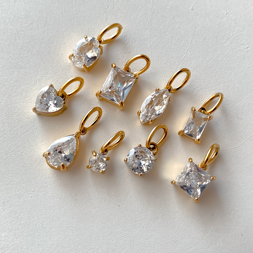 Pear Cubic Zirconia Charm