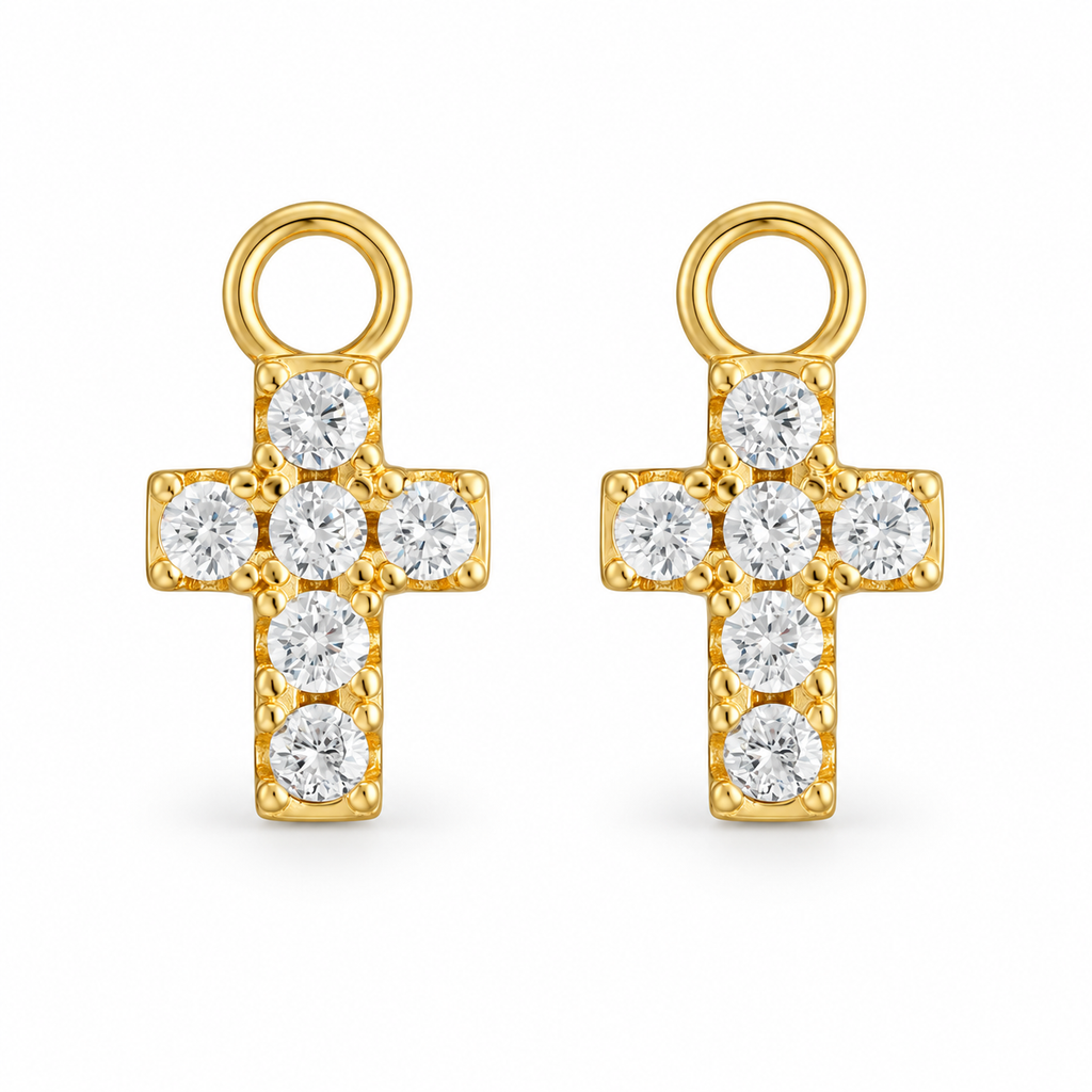 CZ Cross | Sterling Silver Earring Charms