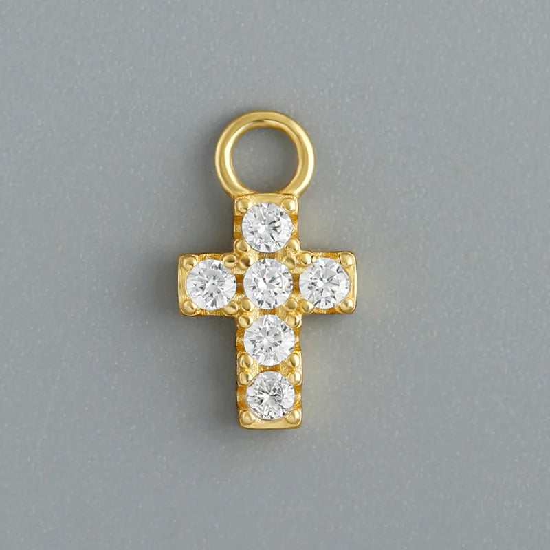 CZ Cross | Sterling Silver Earring Charms