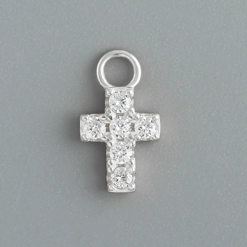 CZ Cross | Sterling Silver Earring Charms