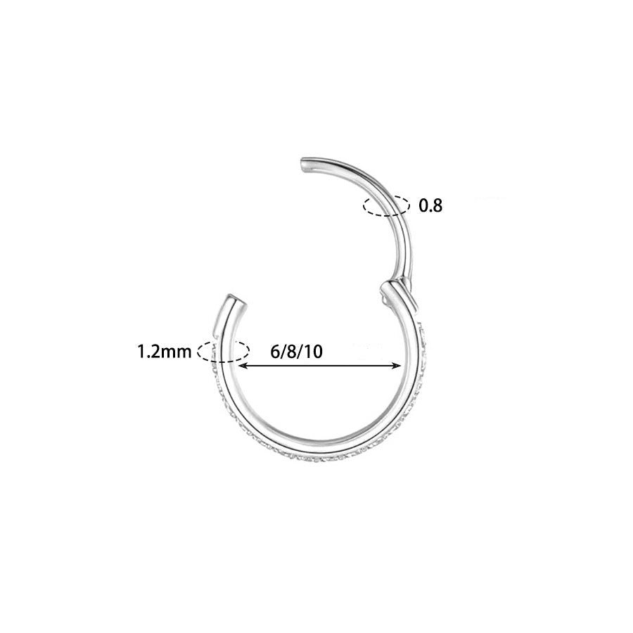 8mm CZ Luxe | Stainless Steel Clicker Ring