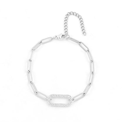 CZ Paperclip Bracelet