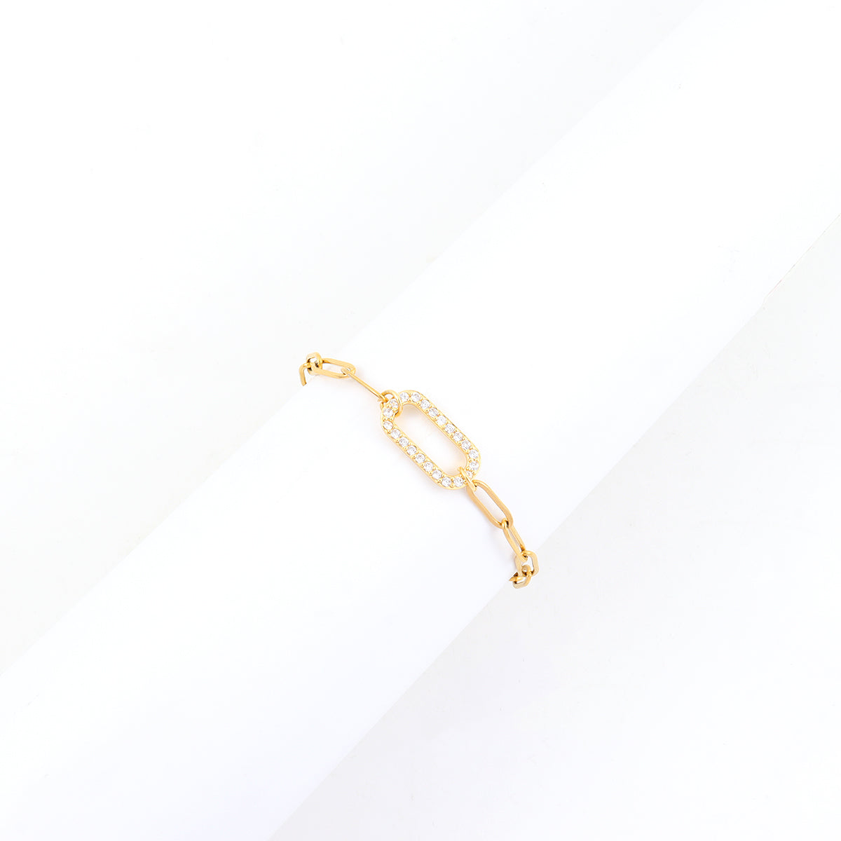 CZ Paperclip Bracelet