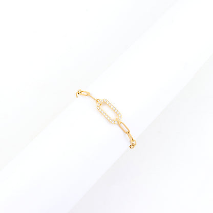 CZ Paperclip Bracelet