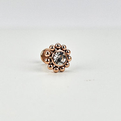 Daisy Rose Gold | Stainless Steel Flat Back Stud
