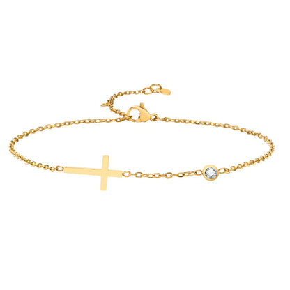 Diamante Cross Anklet