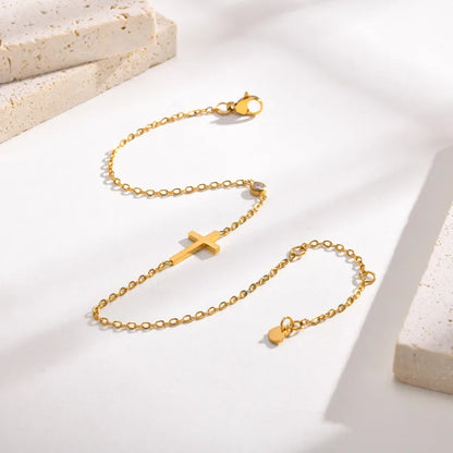 Diamante Cross Anklet