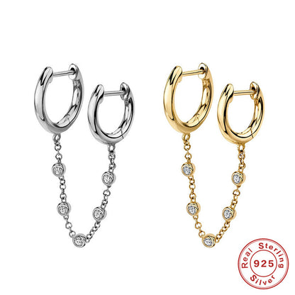 Double Huggie in Sterling Silver
