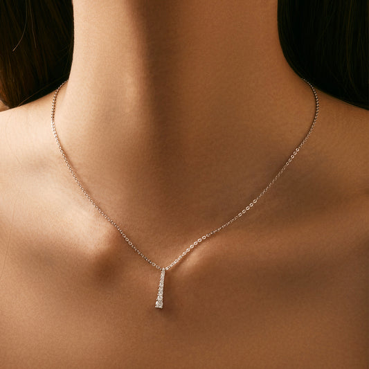 Droplet Moissanite Necklace in Sterling Silver