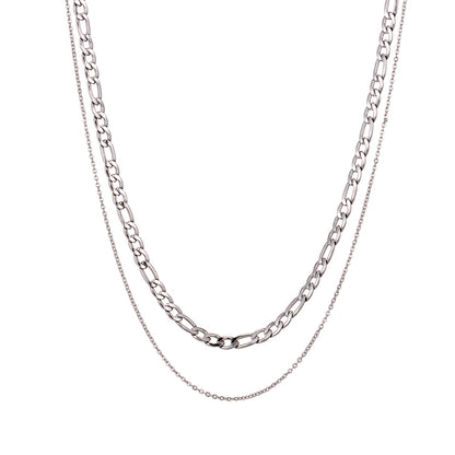 Silver Figaro Duo Necklace