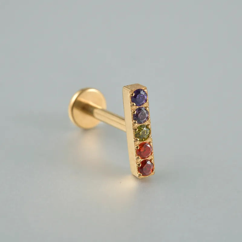 Rainbow Bar | G23 Titanium Flat Back Stud