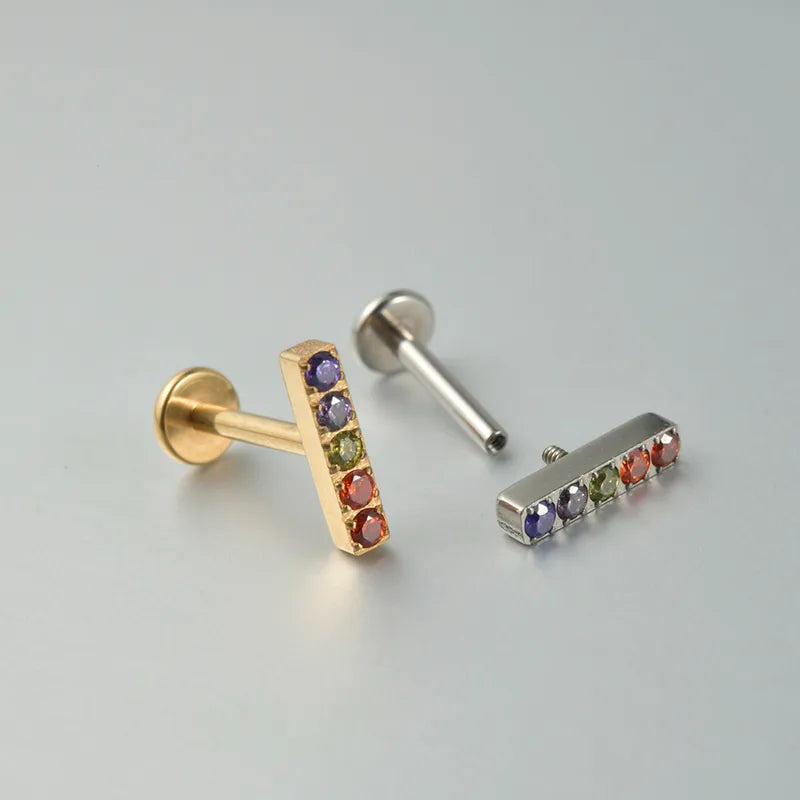 Rainbow Bar | G23 Titanium Flat Back Stud