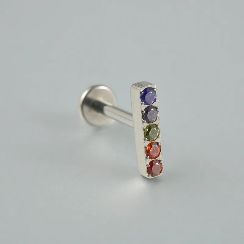 Rainbow Bar | G23 Titanium Flat Back Stud