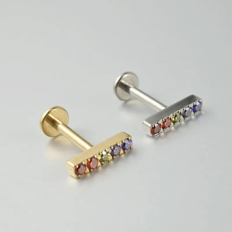 Rainbow Bar | G23 Titanium Flat Back Stud