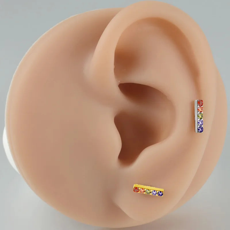 Rainbow Bar | G23 Titanium Flat Back Stud