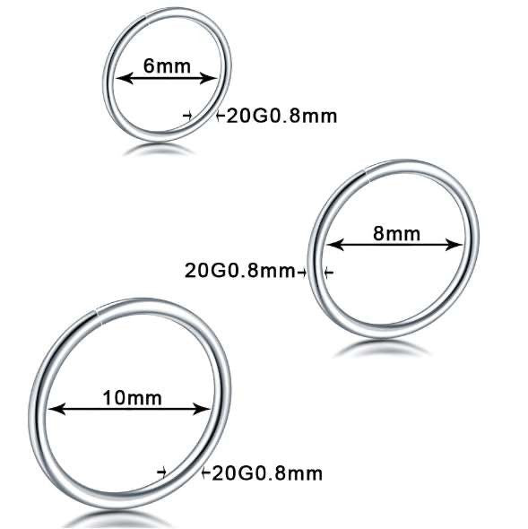 0.8mm | G23 Titanium Seamless Clicker Ring 20G Gauge