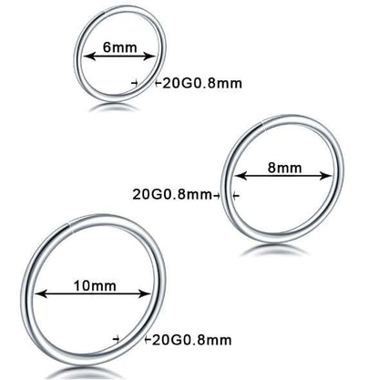 0.8mm | G23 Titanium Seamless Clicker Ring 20G Gauge