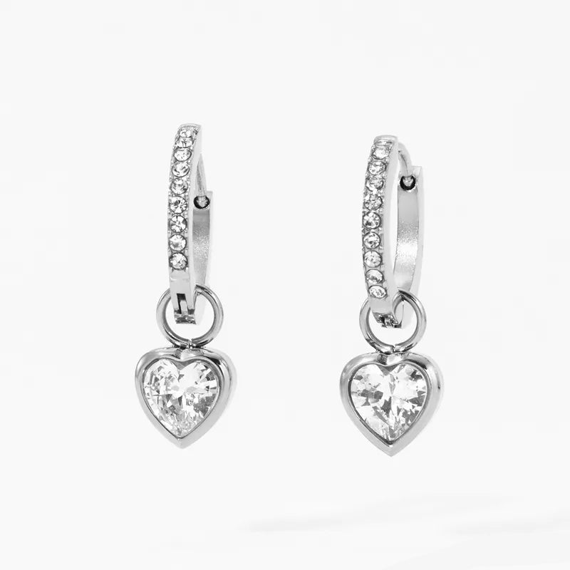 Gem Heart Hoop Earrings