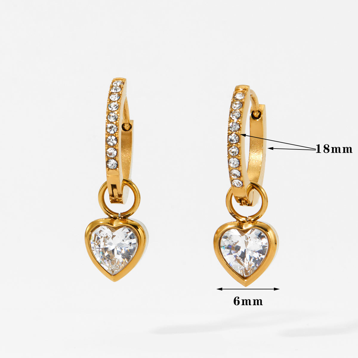 Gem Heart Hoop Earrings