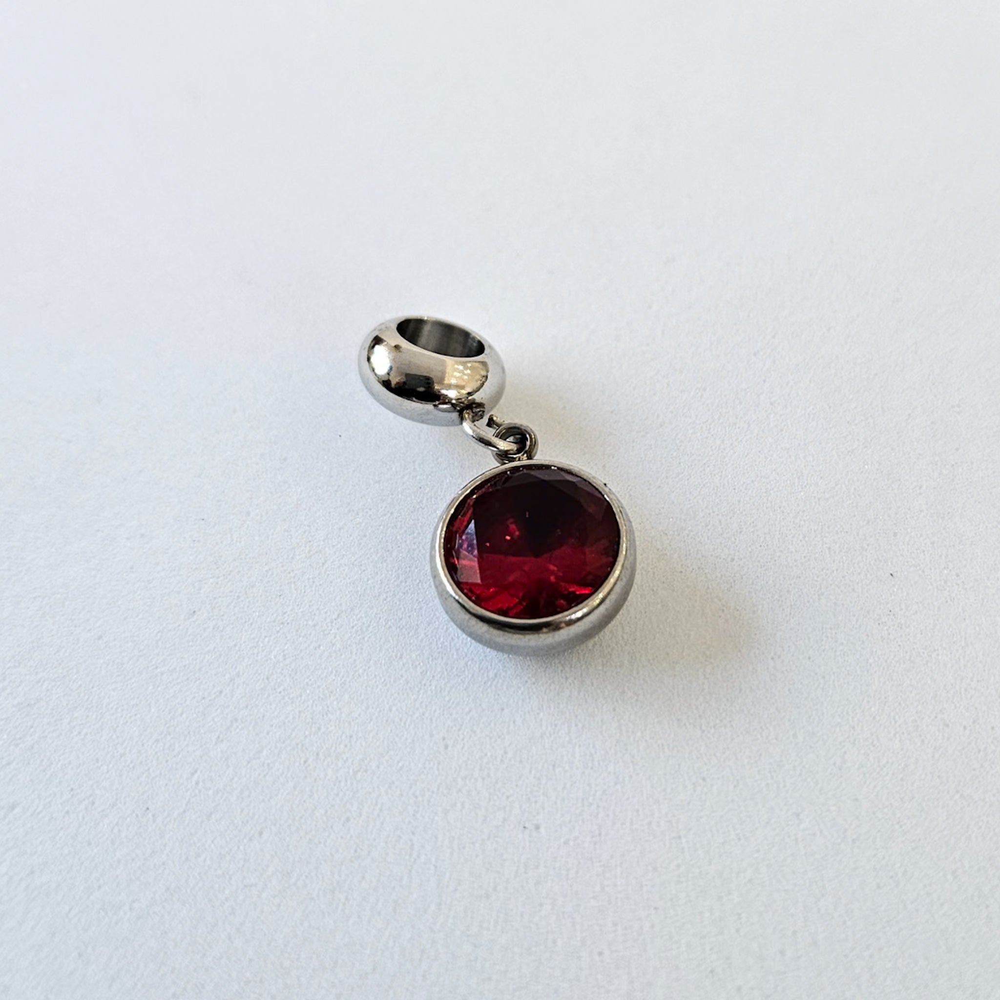 Red Gem Pendant Bracelet Charm