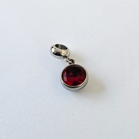 Red Gem Pendant Bracelet Charm