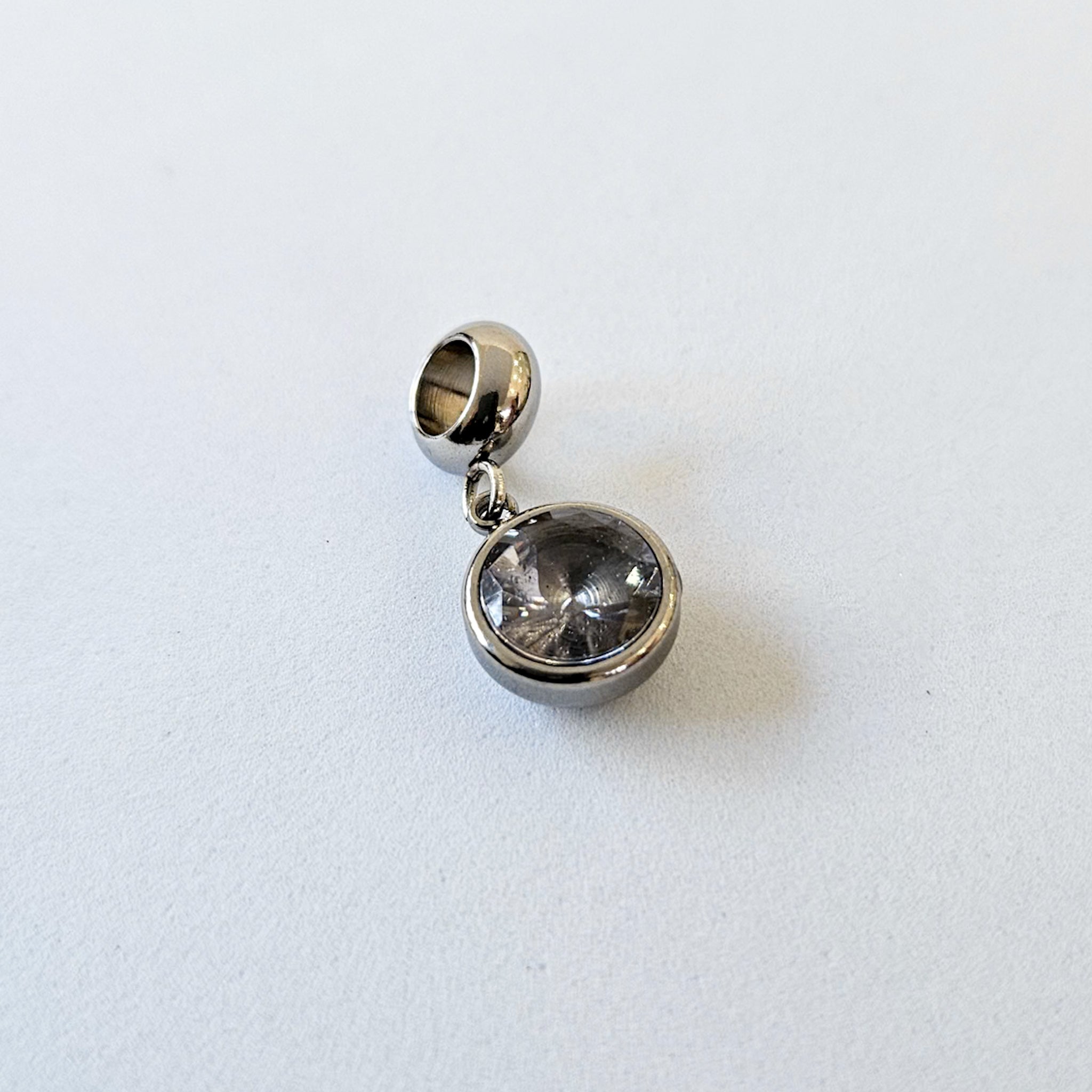 White Gem Pendant Bracelet Charm