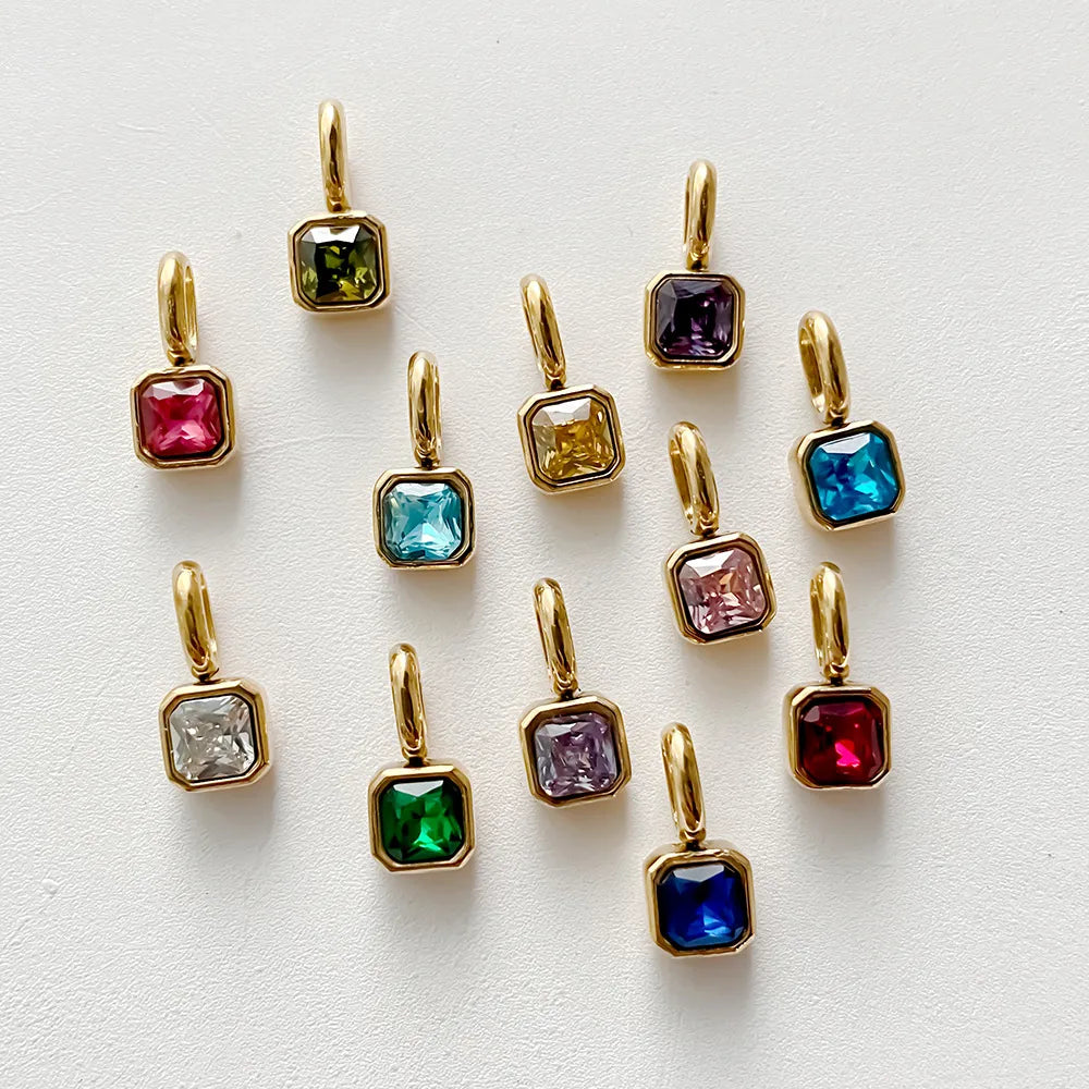 Gold Birthstone Gem Charms