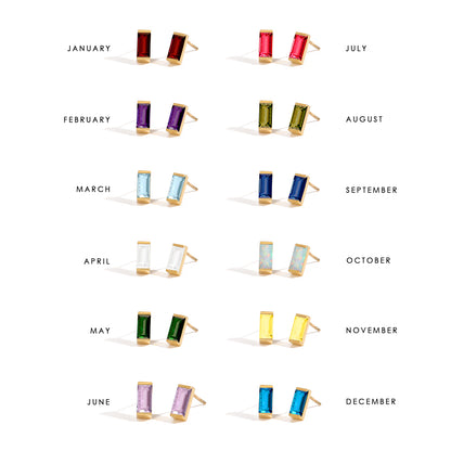 Birthstone Stud Earrings