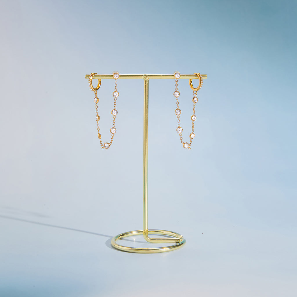 Chained Stud and Huggie Earrings