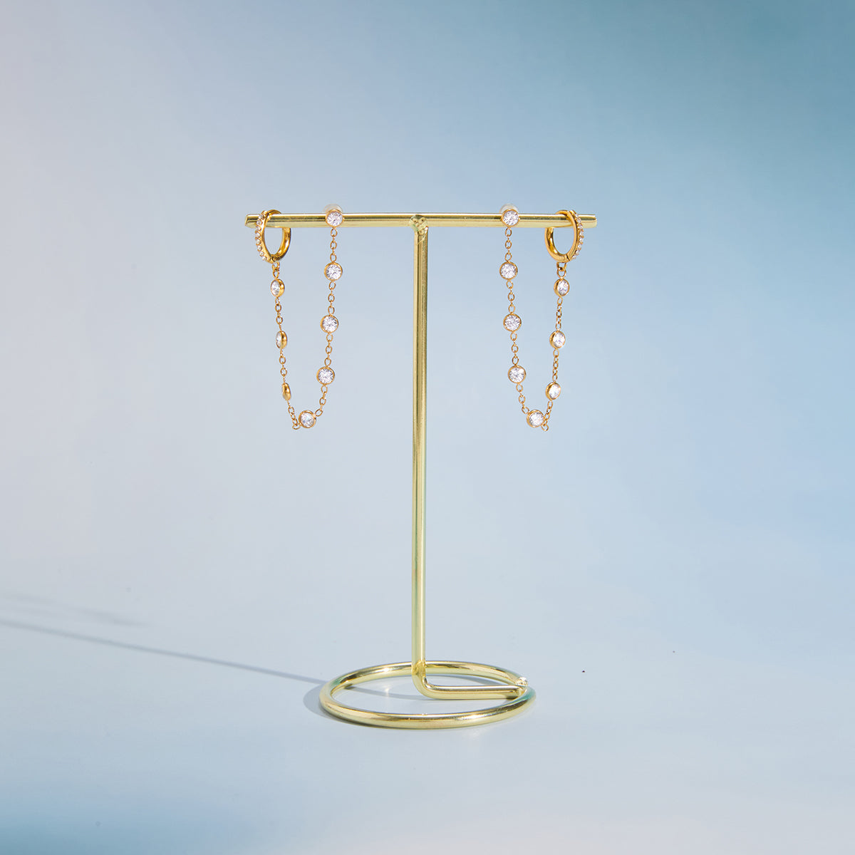 Chained Stud and Huggie Earrings
