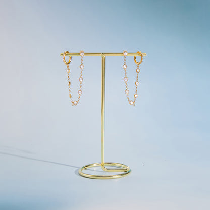 Chained Stud and Huggie Earrings