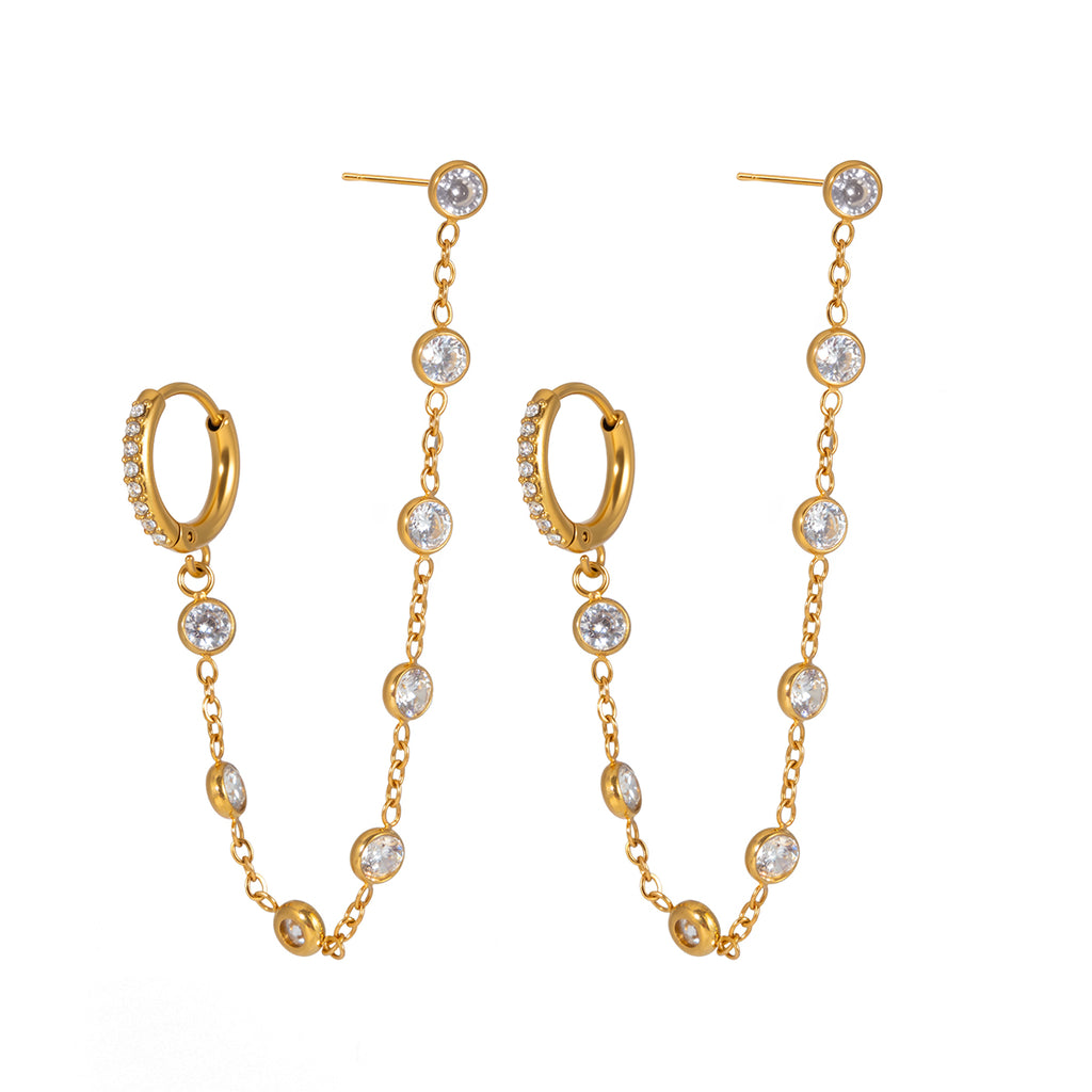 Chained Stud and Huggie Earrings