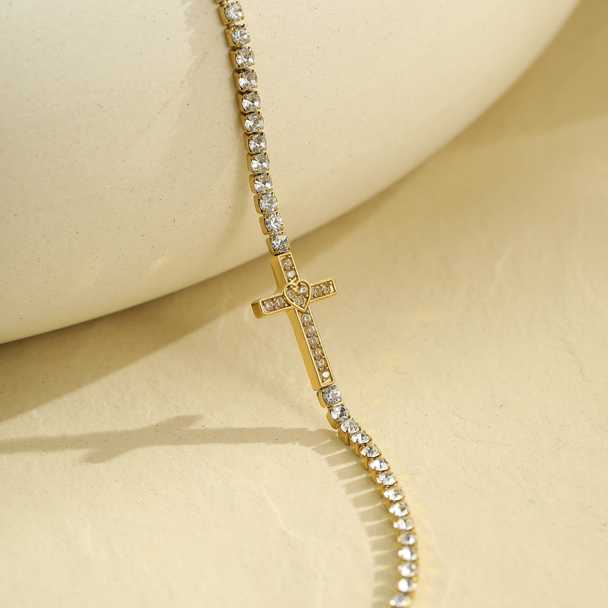 Crucifix Tennis Bracelet