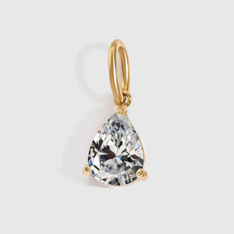 Pear Cubic Zirconia Charm