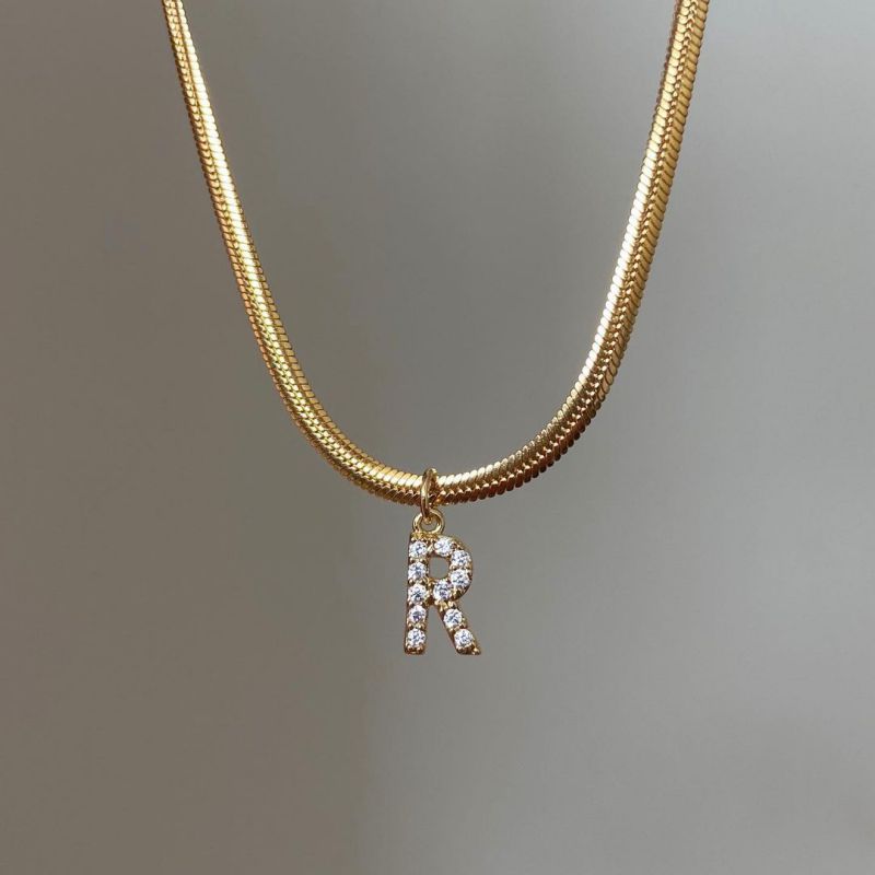 Gold Sparkly Letter Necklace