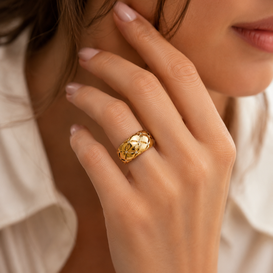 Gold Stitch Ring